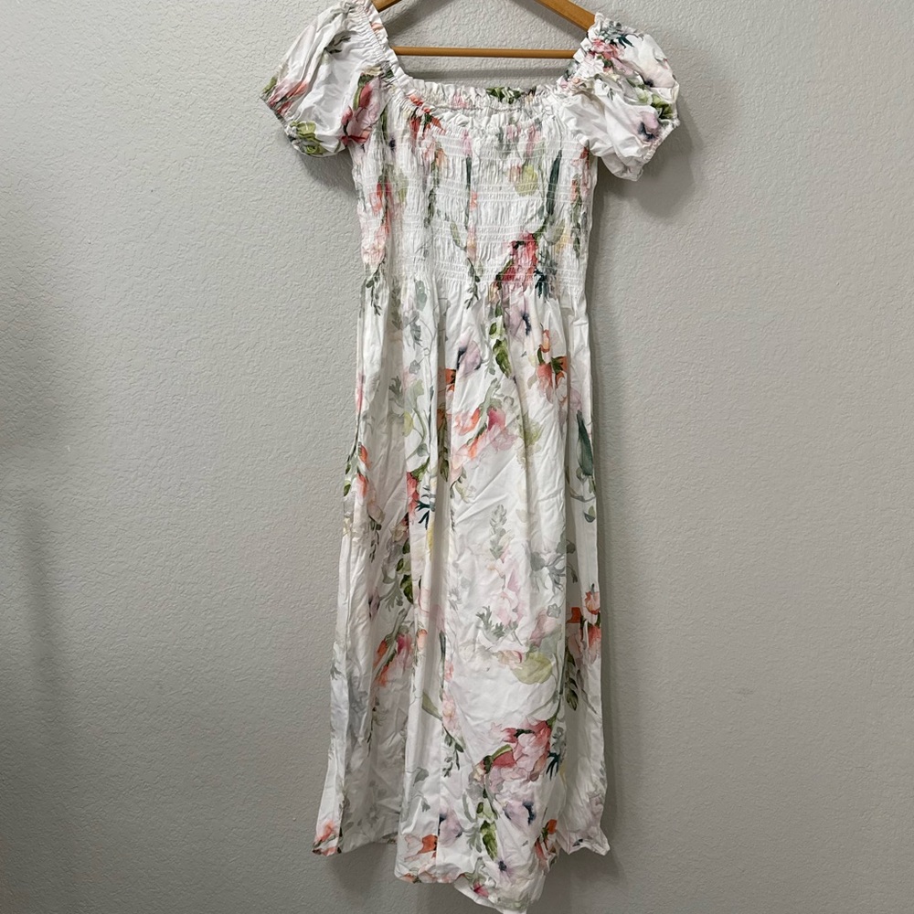 H&M Floral Puff-Sleeve Dress